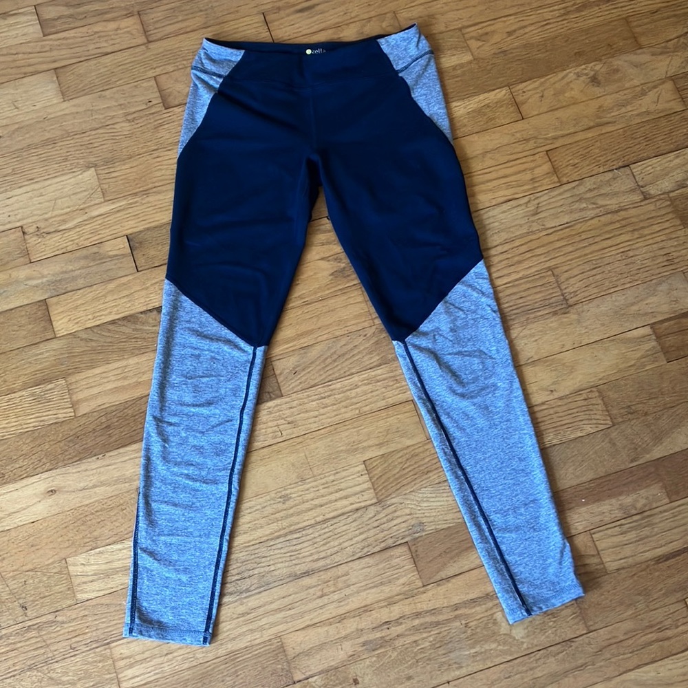 Girls Zella XL navy blue & gray leggings